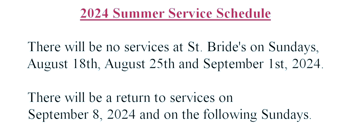 2024 Summer Service Schedule